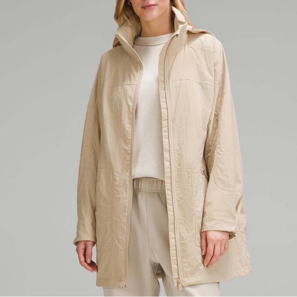 LULULEMON NWT Hooded Mid-Length Utility Jacket.        Color Trench